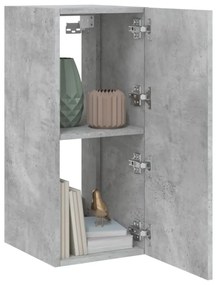 betonszürke falra szerelhető TV-szekrény LED-del 30,5x35x70 cm