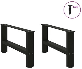 2 db fekete acél dohányzóasztal láb 60 x (30-31) cm