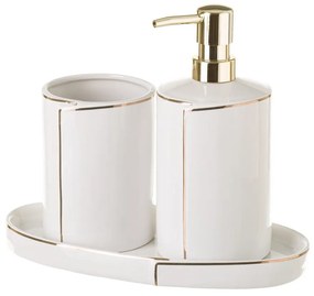Fehér fürdőszobai kiegészítő szett Gold Lining – Casa Selección