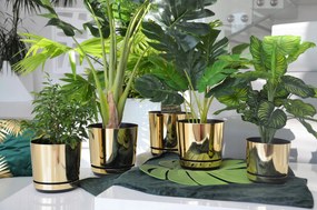 Virágtartó szett vízelvezető állvánnyal otthonra 6 db-os szett Arany Fényes