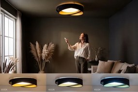 LED dimmelhető mennyezeti lámpa SM. GALAXY M. LED/24W/230V Ø 55 cm fekete/arany + távirányító