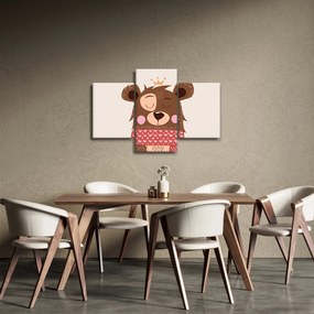 Kép - Teddy maci piros sállal (90x60 cm)