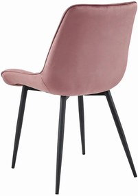 BERA sötét rózsaszín bársony szék fekete lábakkal
