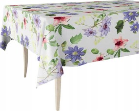 Cerata vastag abrosz szürke bőrből, lila virágokkal rózsaszín 140x270