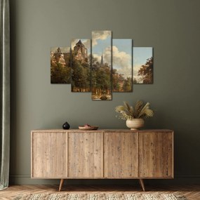 Kép - Jan van der Heyden, View Down a Dutch Canal, reprodukciók (150x105 cm)