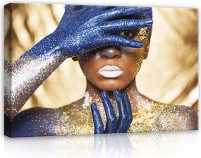 Vászonkép 60x40 Csillogó csillogás portré szépség titok arany smink művészet
