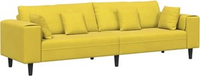 vidaXL Kanapé párnával Sárga 250 x 77 x 76 cm Bársony