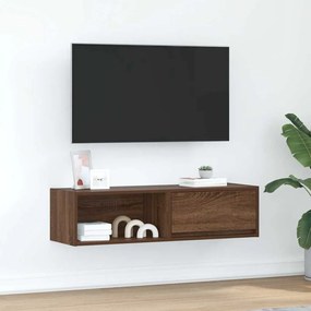 barna tölgy színű szerelt fa TV-szekrény 100x31x25,5cm