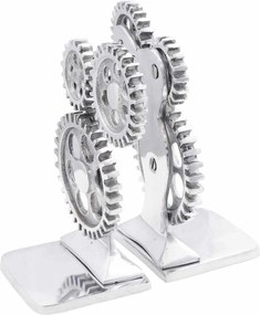vidaXL Könyvtámaszok 2 pcs Ezüst 10 x 10 x 22 cm Alumínium