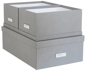 Inge 3 db-os szürke tárolódoboz szett - Bigso Box of Sweden