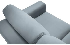 Világoskék bársony kinyitható tárolóhelyes kanapé 235 cm Kyoto – Cosmopolitan Design