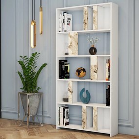 Könyvespolc Lima - Fehér Marble
