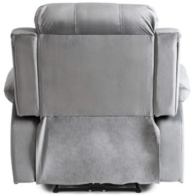 Elektromosan Vezérelhető Masszázsfunkciós Relaxfotel Szürke Bársony Kárpittal. ARON