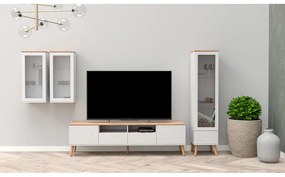 Dot fehér TV-állvány tölgyfa dekorral, szélesség 192 cm - Tenzo