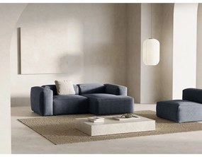 Szürkéskék kordbársony sarokkanapé (jobb oldali-heverő résszel) Bergano – Cosmopolitan Design