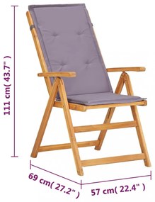 2 db barna tömör akácfa dönthető kerti szék