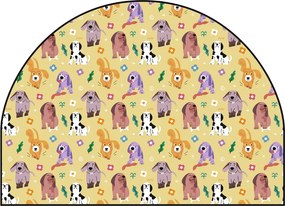 PIPPER. Védő textil falmatrica – Ív – Színes kutyák Méret: 120x96cm, Indíték: névvel