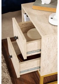 Éjjeliszekrény GLIMMER 50x45,2 cm bézs/arany