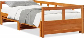 vidaXL viaszbarna tömör fenyőfa kanapéágy matrac nélkül 90 x 200 cm