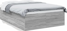 vidaXL sonoma tölgyszínű szerelt fa ágykeret 120 x 190 cm