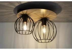 Csillár CYBER 2xE27/60W/230V fa/fekete