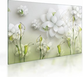 Kép virággal (üvegen) (70x50 cm)
