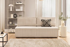 Solvero kanapé ágyfunkcióval - világos bézs plüss Tilia 01