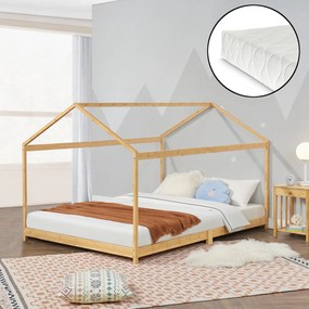 [en.casa] Házikó gyerekágy Vindafjord matraccal bambusz 180x200 cm
