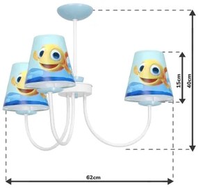 Gyermek csillár rúdon FISH 3xE14/40W/230V