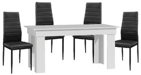 Montilla II NEW 4 személyes étkezőszett Fehér-Fekete N