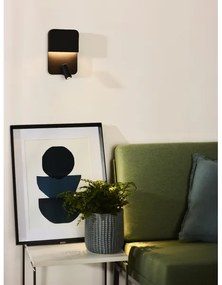 Lucide 79200/08/30 - BOXER LED fali lámpa 5W/230V + 5W USB, fekete