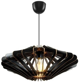 Csillár zsinóron 1xE27/60W/230V fekete átm. 47 cm