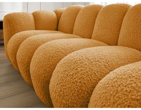 Mustársárga buklé kanapé 232 cm Hippolyte – Bobochic Paris