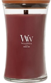 WoodWick Illatosító gyertya nagy vázában RougeOud, 609 g