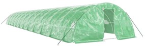 zöld acélvázas melegház 120 m² 24 x 5 x 2,3 m