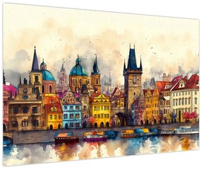 Kép - Ősz a festett városban (90x60 cm)