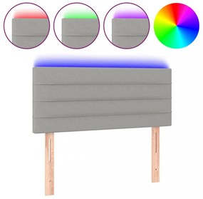 világosszürke szövet LED-es fejtámla 100x5x78/88 cm