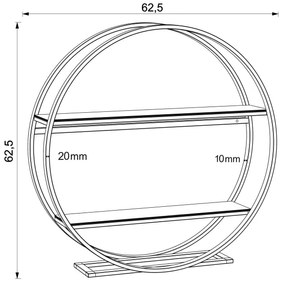 SHELF dohányzóasztal, 62,5 cm átmérő, tölgy