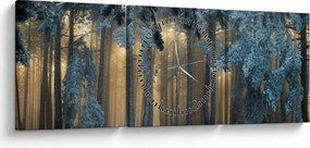 A havas erdő képe (órával) (90x30 cm)