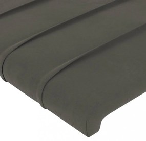 sötétszürke bársony LED-es fejtámla 80x5x118/128 cm