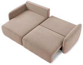 Világosbarna kinyitható-tárolóhelyes sarokkanapé (bal oldali) Kalena – Makamii