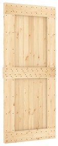 tömör fenyőfa tolóajtó fémszerelékszettel 90 x 210 cm