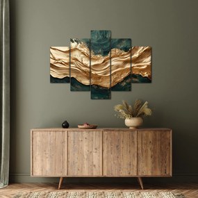 Kép - Zöld absztrakció arannyal II. (150x105 cm)