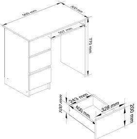 PC asztal Benicio (wenge + fehér) (B). Akció -13%. 1069029