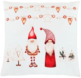 Pillow with filling Christmas with elves velvet,45 x 45 cm