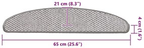 15 db szizál hatású platina öntapadó lépcsőszőnyeg 65x21x4 cm