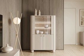 Vesper vitrin 103 cm - kasmír / arany fogantyúk / gömb lábak