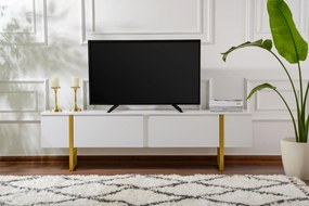 TV szekrény Serenity - Fehér, Arany