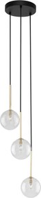 TK LIGHTING 5942 NILOS Többágú Függesztett Lámpa Fekete, Átlátszó, Arany G9 IP20