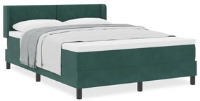 Box Spring Ágy Mattal Sötétzöld 140x190 cm Bársonyos